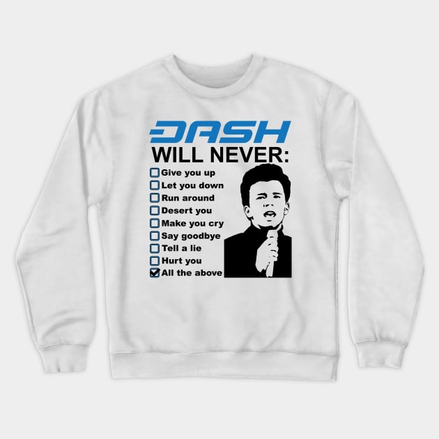 DASH Digital Cash Will Never: Crewneck Sweatshirt by dash